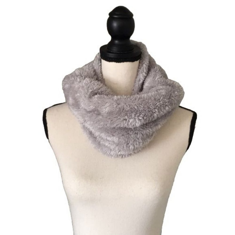 Grey Fuzzy Scarf